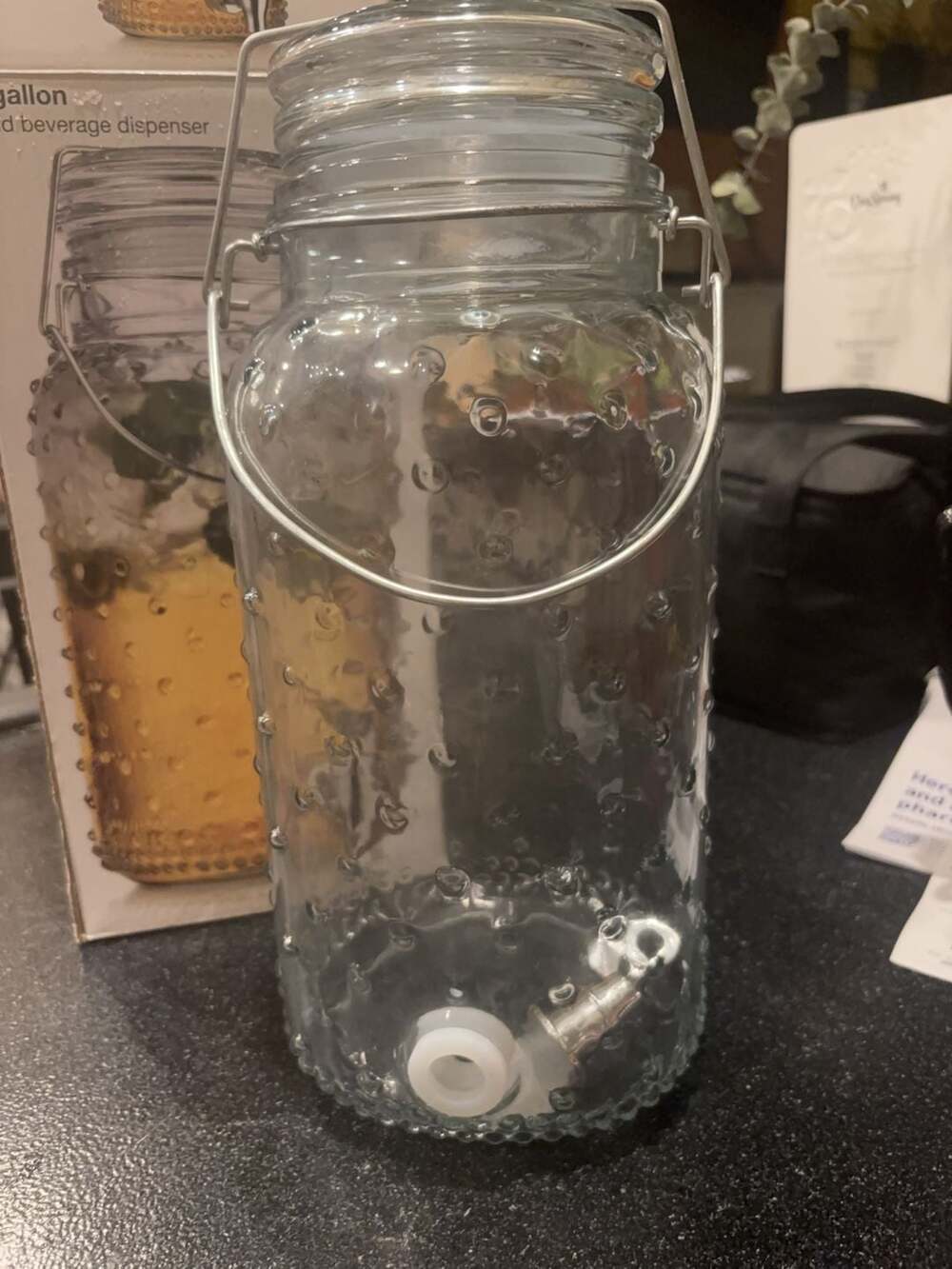 Home Essentials 1 Gallon Hobnail Glass Cold Beverage Dispenser